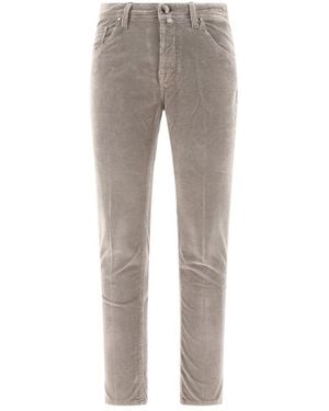 Jacob Cohen Scott Cropped Velvet Trousers - Grey