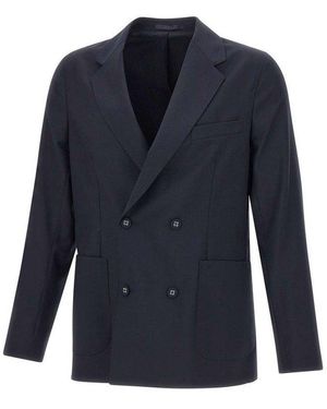 Officine Generale Double-Breasted Blazer - Blue