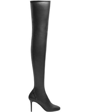 Courreges Oblique Thigh-High Boots - Black