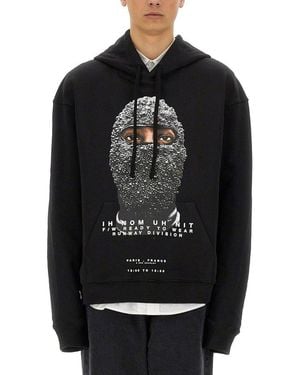 ih nom uh nit Mask Drawstring Hoodie - Black