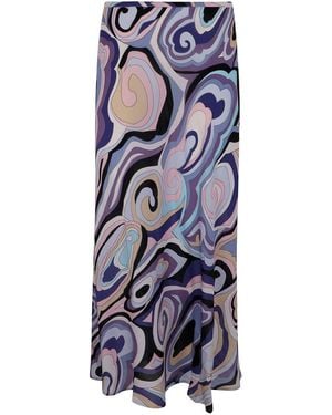 RIXO London Abstract-Pattern Print Skirt - Purple