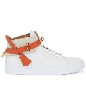 Buscemi Belted High-Top Trainers - White