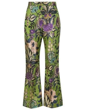 Valentino All-Over Patterned Flared Trousers - Green