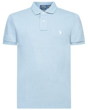 Polo Ralph Lauren Logo Embroidered Short-sleeved Polo Shirt - Blue