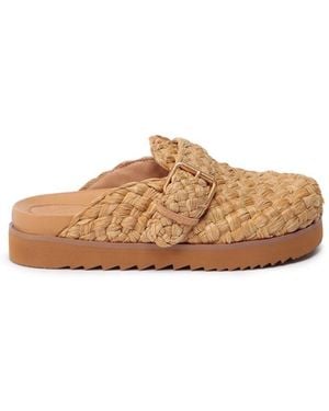 Ash Galeia Woven Almond-Toe Mules - Brown