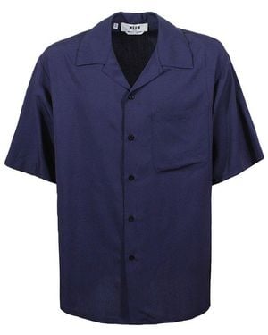 MSGM Buttoned Short Sleeve Shirt - Blue