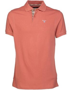 Barbour Logo Embroidered Short-Sleeved Polo Shirt - Pink