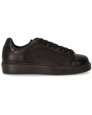 Doucal's Tumbled Leather Sneakers - Black