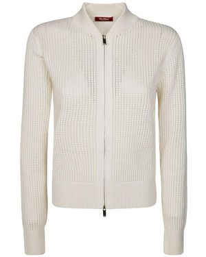 Max Mara Cobalto Zip-Up Cardigan - White