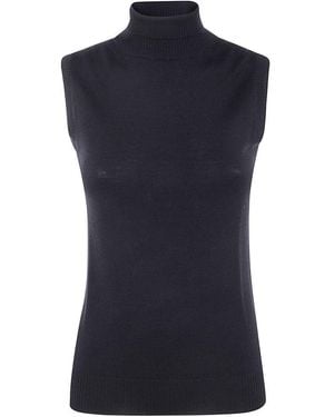 Sportmax Turtleneck Sleeveless Jumper - Blue