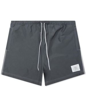 Thom Browne Ripstop Topstitch Track Shorts - Gray