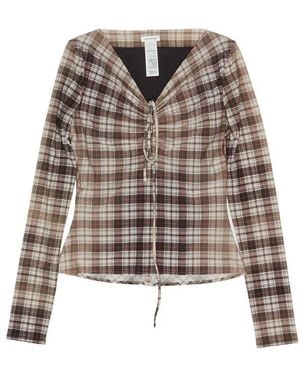 Acne Studios Check Patterned Ruched Top - Multicolour