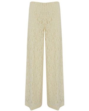 Twinset Floral Lace Wide-Leg Trousers - White