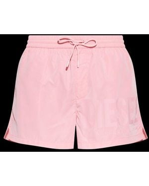 DIESEL Mario-34-D-Core Logo Printed Drawstring Swim Shorts - Black