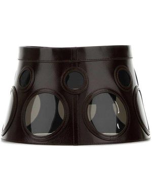 ハット PRADA SOFT LUX LEATHER AND PLEXIGLASS VISOR Prada Leather And Plexiglass Visor Hat in Black | Lyst