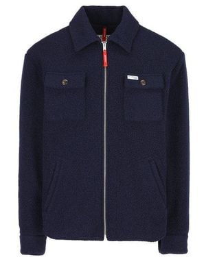Fay Zip-Up Over Shirt Jacket - Blue