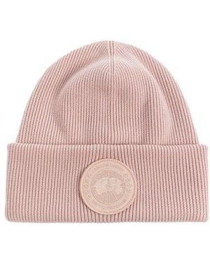 Canada Goose Logo Patch Beanie - Pink