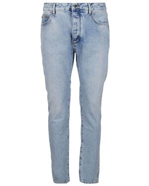 Palm Angels Logo Printed Slim-Fit Jeans - Blue