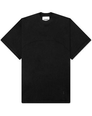 Jil Sander Logo Embroidered T-Shirt - Black