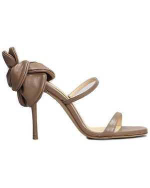 Magda Butrym Flower Heel Leather Sandals - Grey