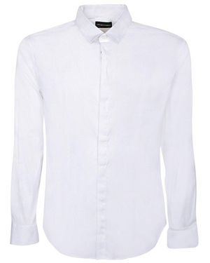 Emporio Armani Long Sleeved Button Concealed Shirt - White