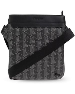 Lacoste The Blend Monogram Printed Shoulder Bag - Black
