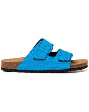 Mc2 Saint Barth Buckle Detailed Slip-on Sandals - Blue