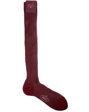 Gallo Ribbed Knee-High Socks - Red