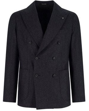 Tagliatore Doule-Breasted Tailored Blazer - Blue