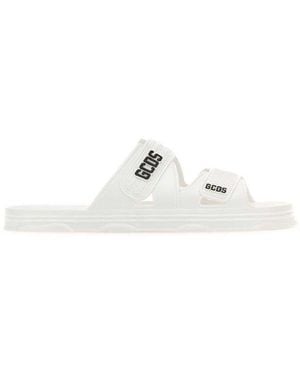 Gcds Logo Printed Touch-Strap Slippers - White