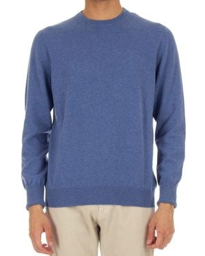 Ballantyne Crew-Neck Long Sleeved Jumper - Blue