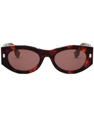 Fendi Oval Frame Sunglasses - Brown