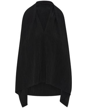 Psophia Asymmetrical Fluid Top - Black