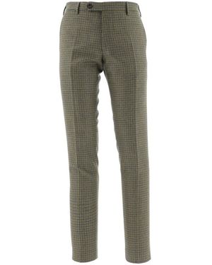 Berwich Houndstooth Straight-Leg Trousers - Grey