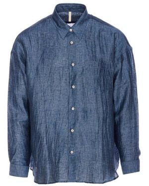 sunflower Crinkled Button-Down Shirt - Blue