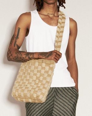 Isa Boulder Accountant Shoulder Bag - Natural