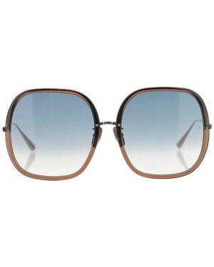 Linda Farrow Oversized Squared Frame Sunglasses - Blue