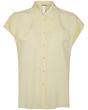 Twinset Button-Up Cap-Sleeved Shirt - Yellow