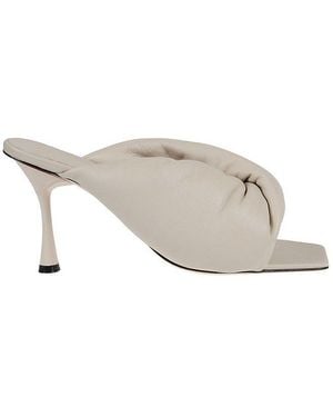 STUDIO AMELIA Twist Croissant Mules - Gray