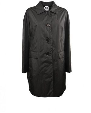 Aspesi Button-Up Gabardine Coat - Black
