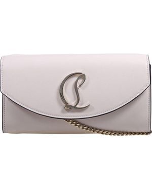 Christian Louboutin Loubi54 Logo Plaque Wallet - White