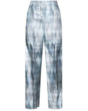 Giorgio Armani Gradient Effect Prince Of Wales Trousers - Blue