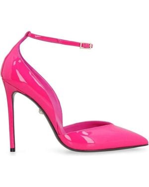 ALEVI High-Shine Pointed Toe Court Shoes - Pink