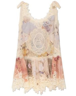 Zimmermann Cascadian Lace Mini Dress - White