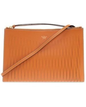 MCM Zip-Up Shoulder Bag - Orange