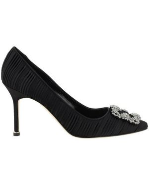 Manolo Blahnik Hangisi Slingback Court Shoes - Black