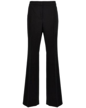 Moschino Wide-Leg Wool Blend Crepe Trousers With Central Pleat - Black