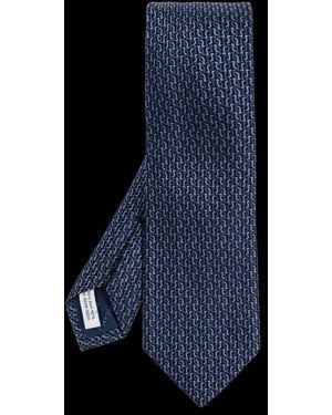 Ferragamo Gancio Squiggle Jacquard Tie - Blue
