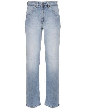 Dondup High-Rise Straight Jeans - Blue