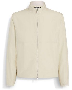 ZEGNA High-Neck Zipped Jacket - Natural